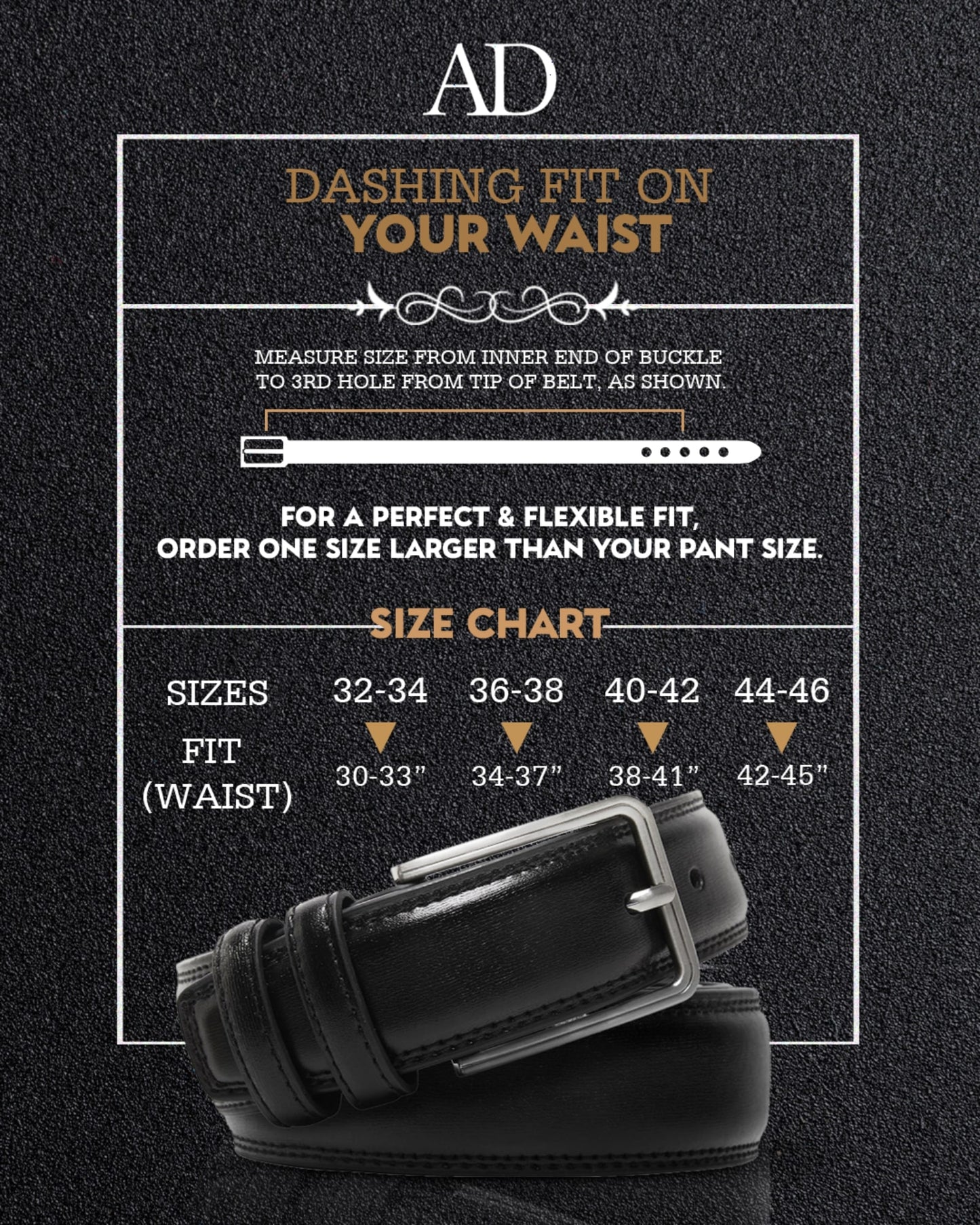 Genuine Leather Belt for Men – Zinc Alloy Buckle, 1.25" Strap