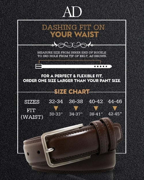 Genuine Leather Belt for Men – Zinc Alloy Buckle, 1.25" Strap