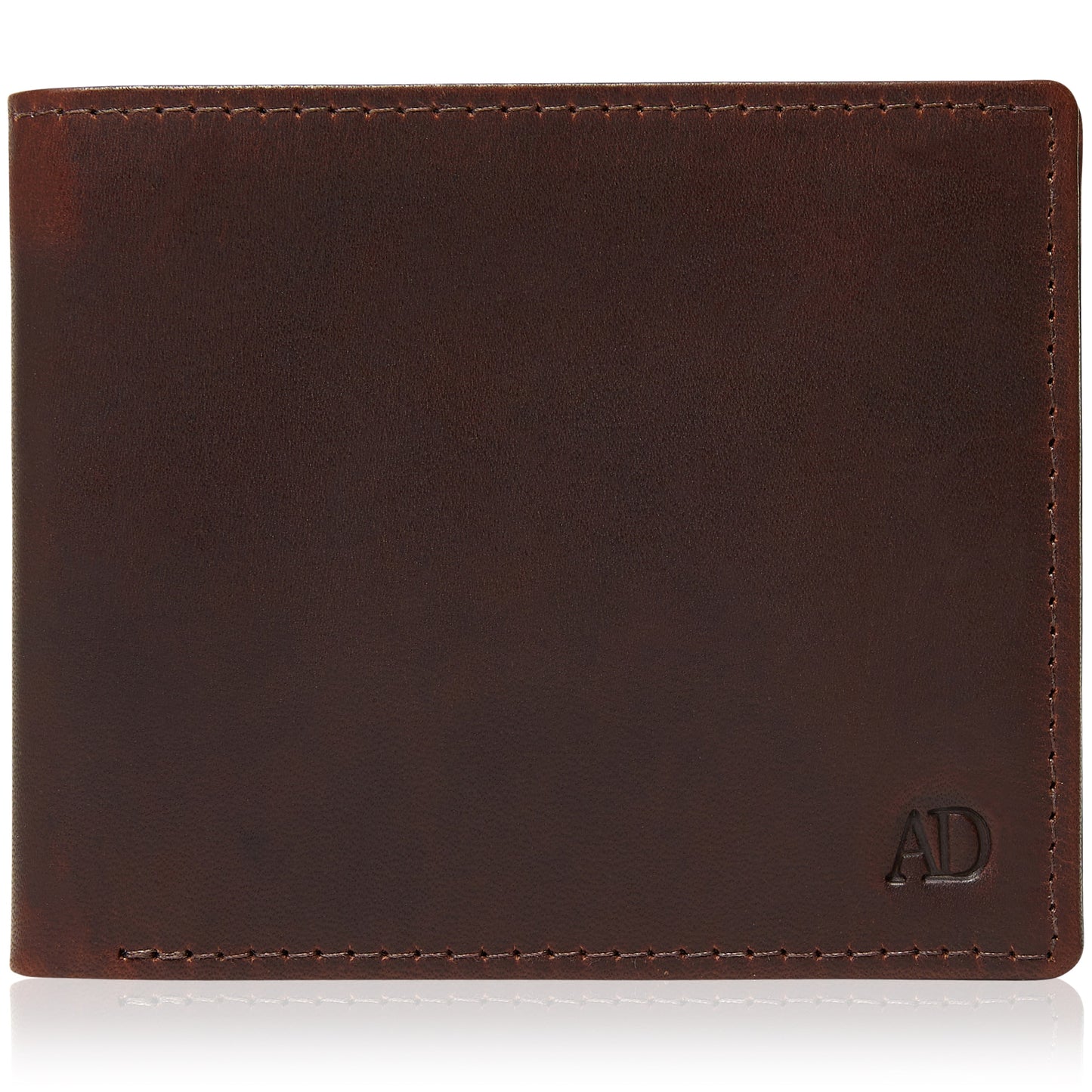 Genuine Leather Bifold Wallet – Flip-Up ID Window, RFID Blocking
