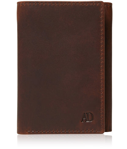 Genuine Leather Trifold Wallet – ID Window, RFID Blocking