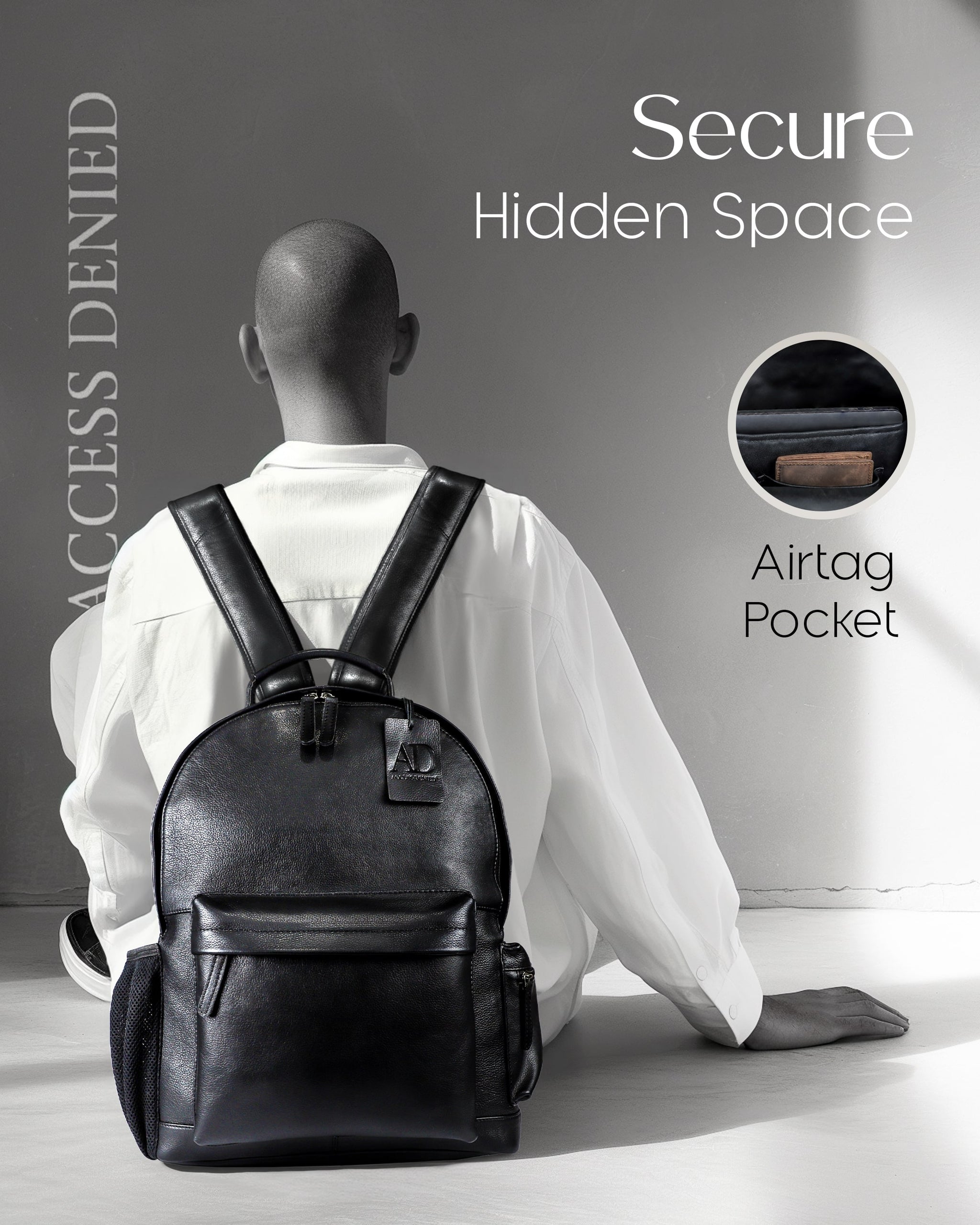 di zocco leather backpacks & accessories Access Accessories Genuine Leather Backpack Black