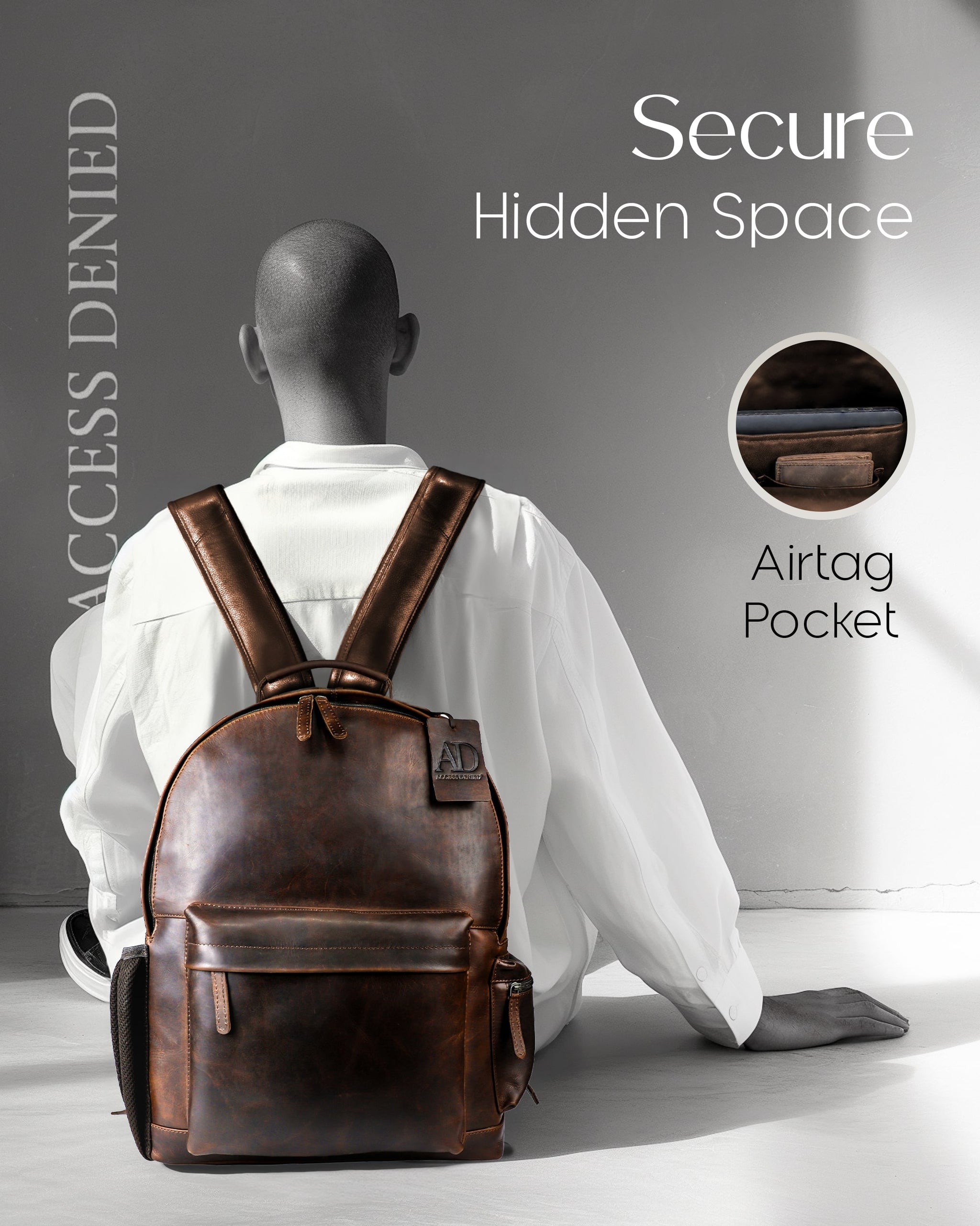 amici accessories faux leather backpack Genuine Leather Laptop Backpack