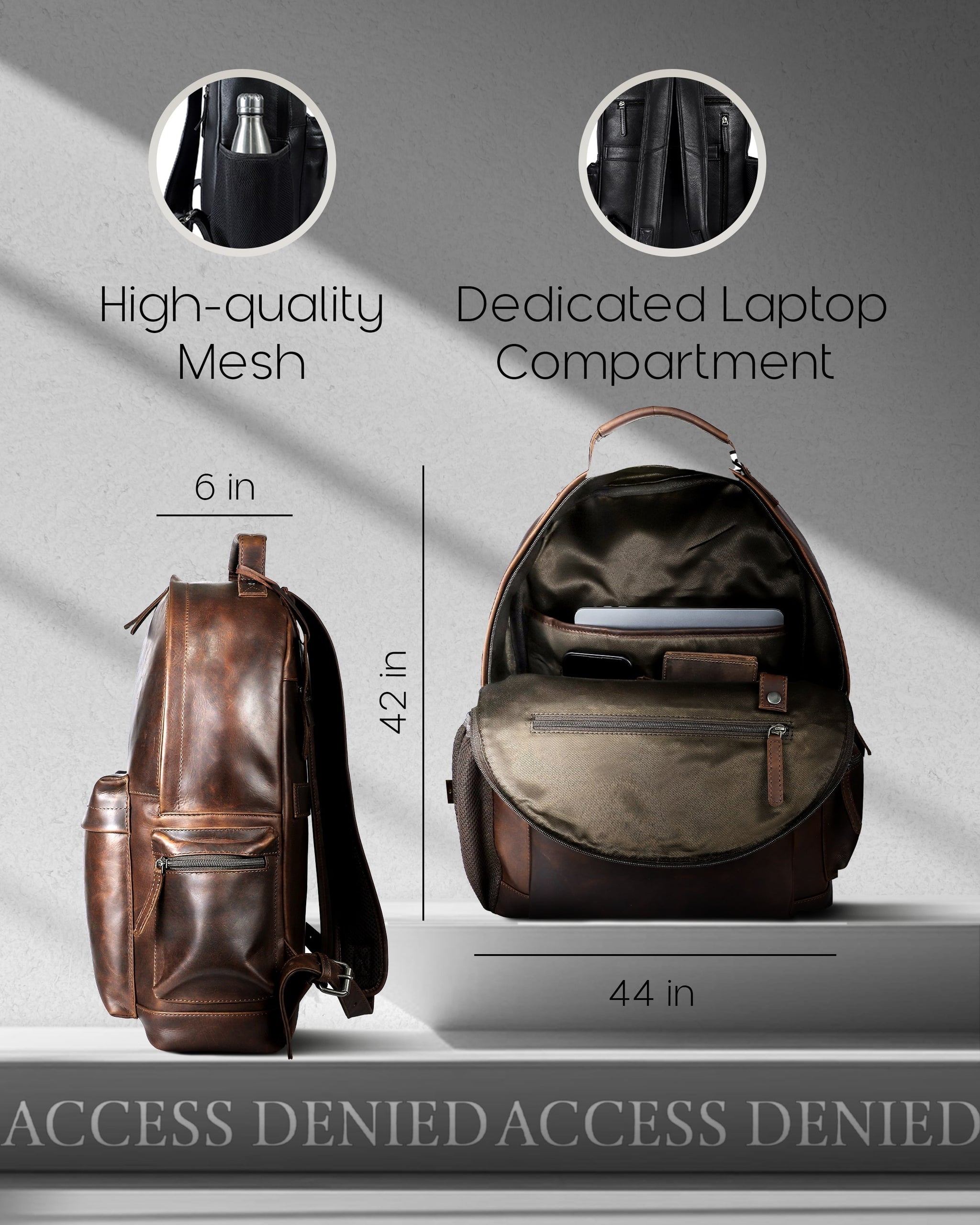 backpack with dedicated laptop compartment Genuine Leather Laptop Backpack
