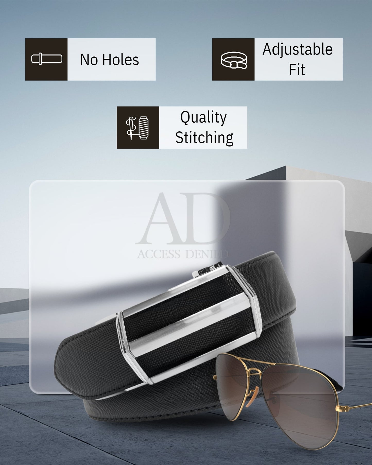 Leather Ratchet Belt – No Holes, Custom Fit