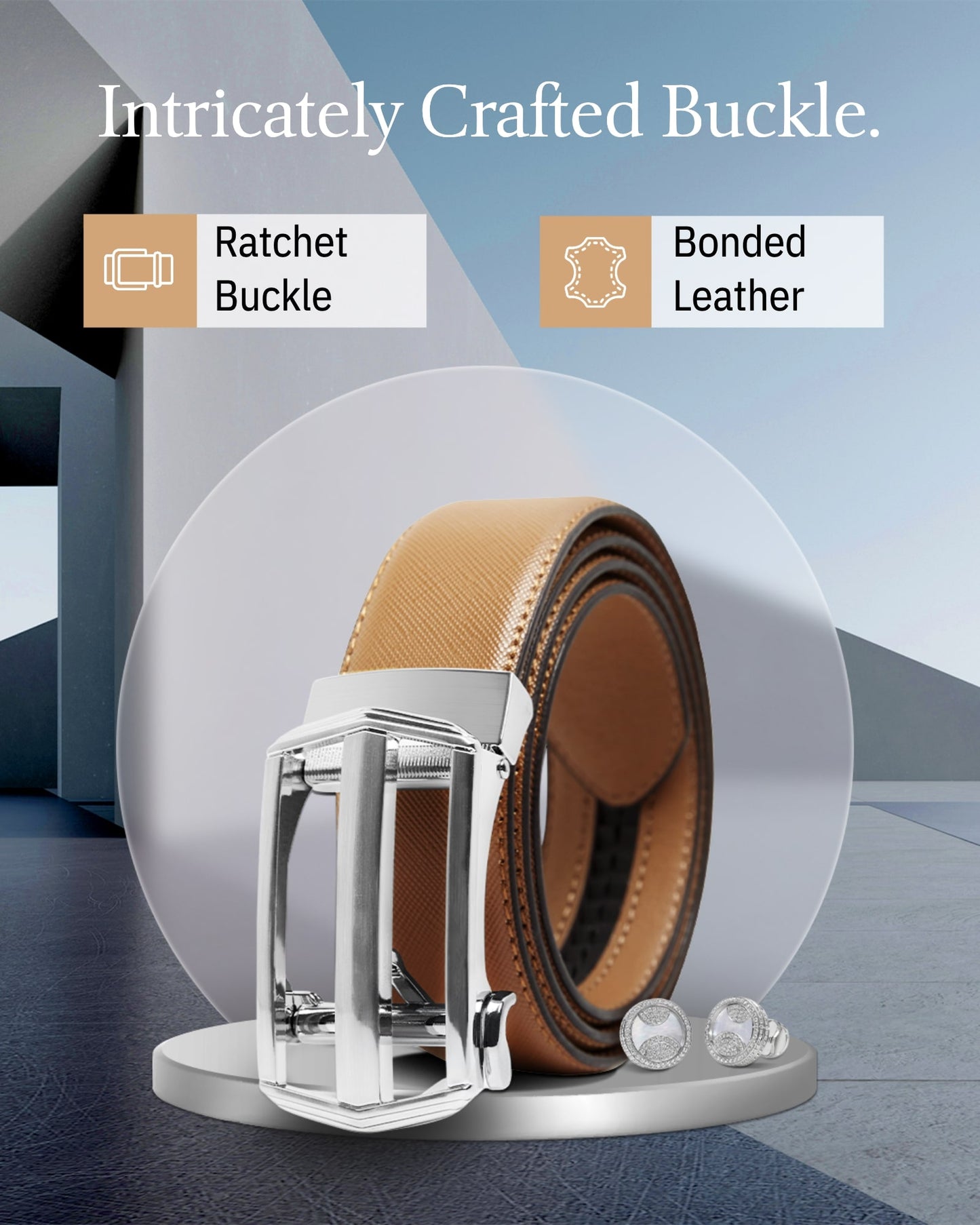 Leather Ratchet Belt – No Holes, Custom Fit