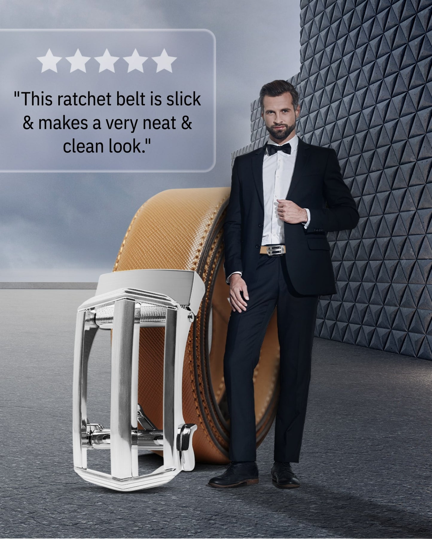 Leather Ratchet Belt – No Holes, Custom Fit