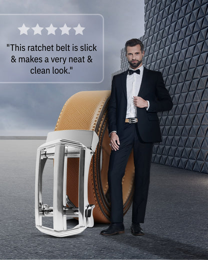 Leather Ratchet Belt – No Holes, Custom Fit