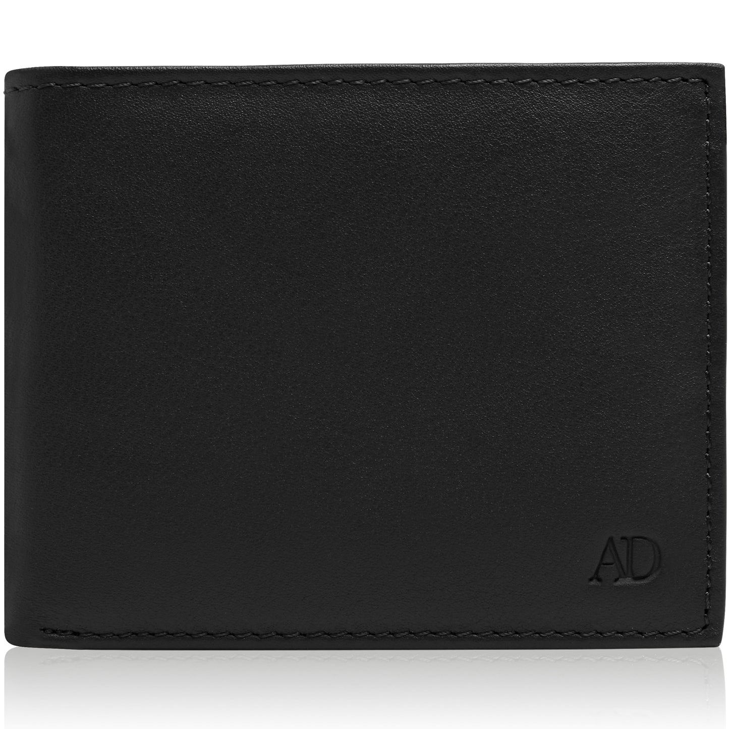 Genuine Leather Bifold Wallet – Flip-Up ID Window, RFID Blocking