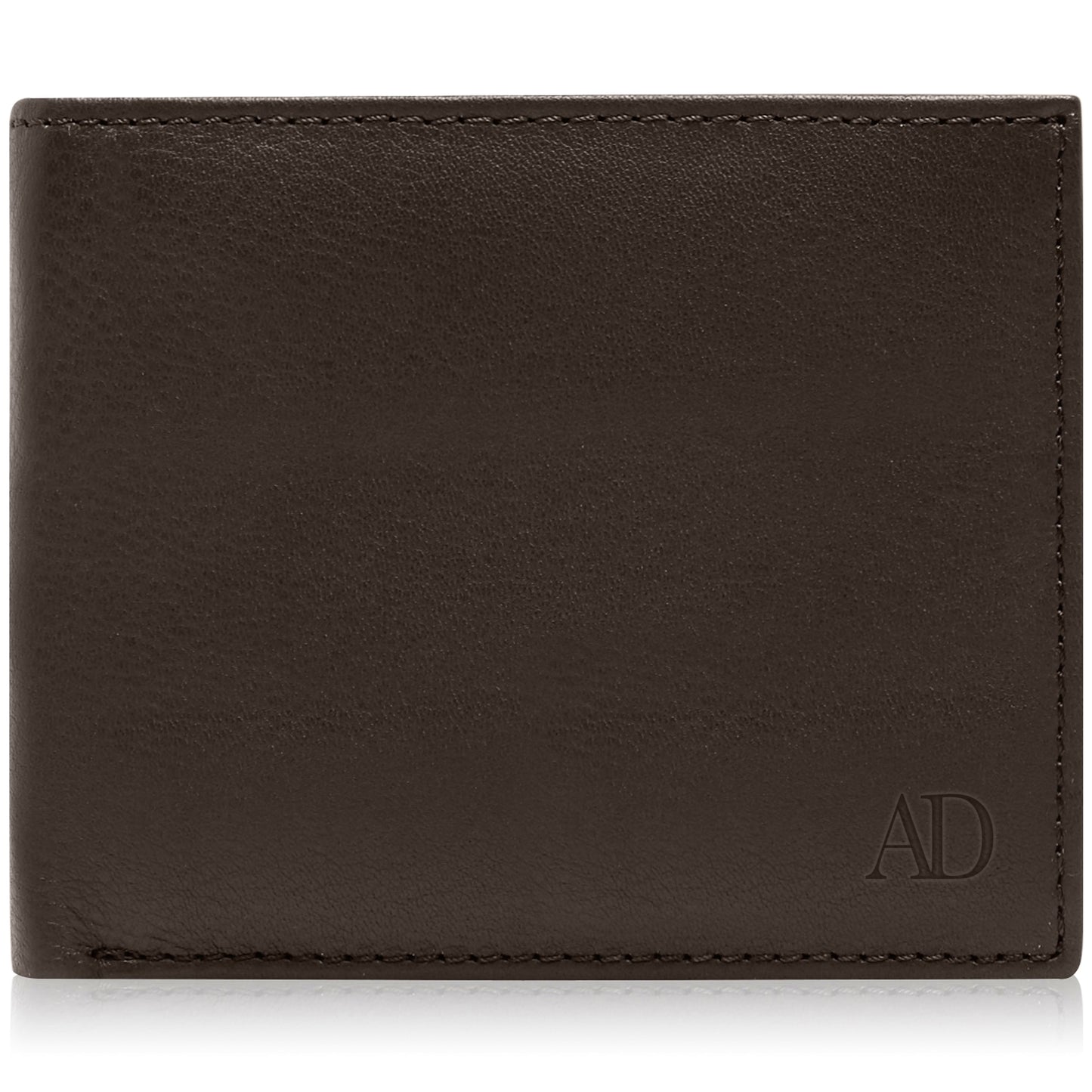Genuine Leather Bifold Wallet – Flip-Up ID Window, RFID Blocking