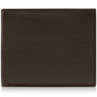 Genuine Leather Bifold Wallet – Flip-Up ID Window, RFID Blocking