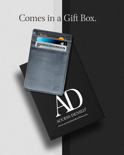 Genuine Leather Slim Card Holder – RFID Blocking, Minimalist