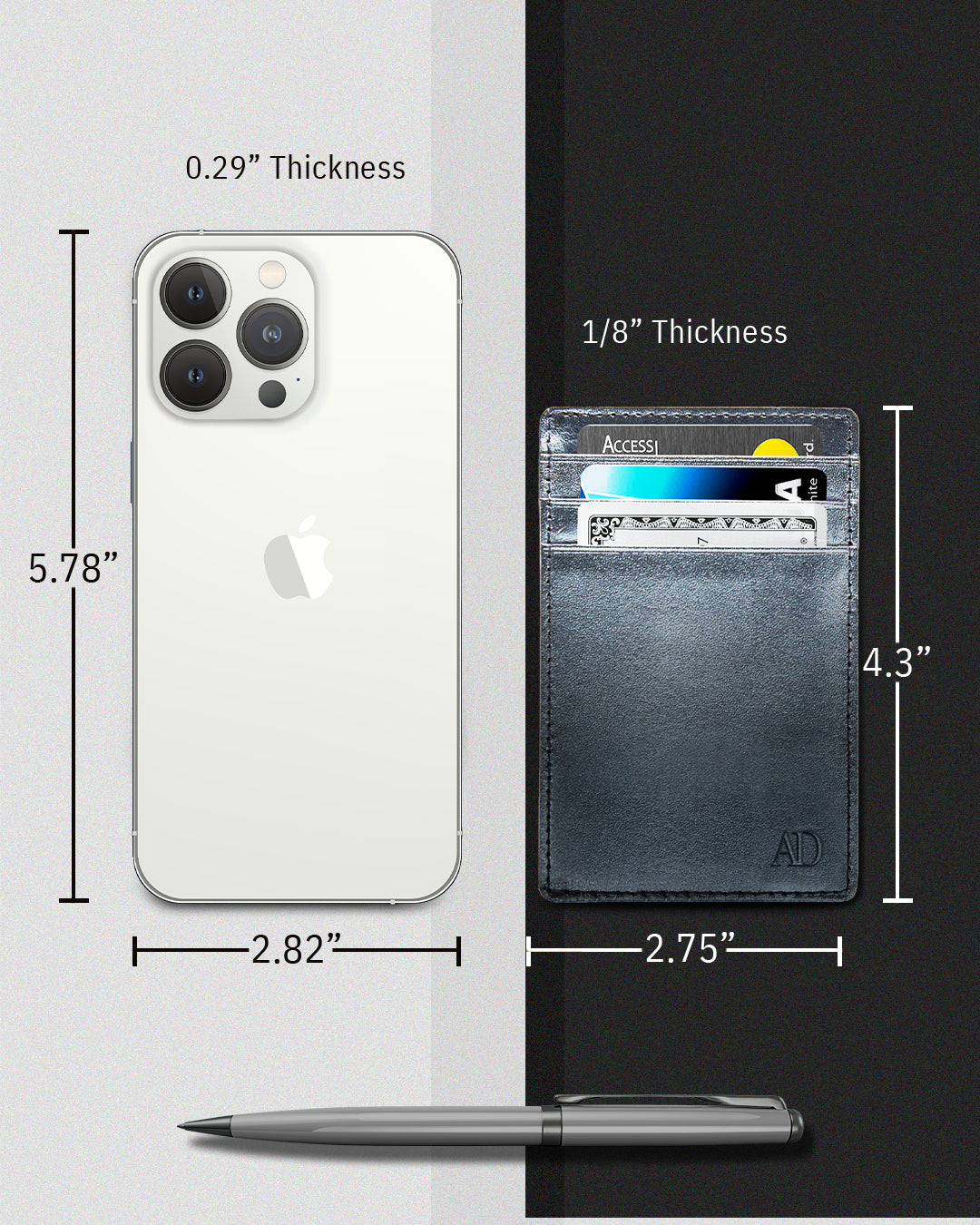 Genuine Leather Slim Card Holder – RFID Blocking, Minimalist