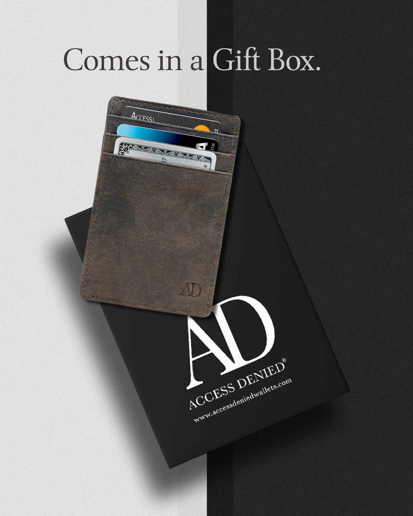 Genuine Leather Slim Card Holder – RFID Blocking, Minimalist