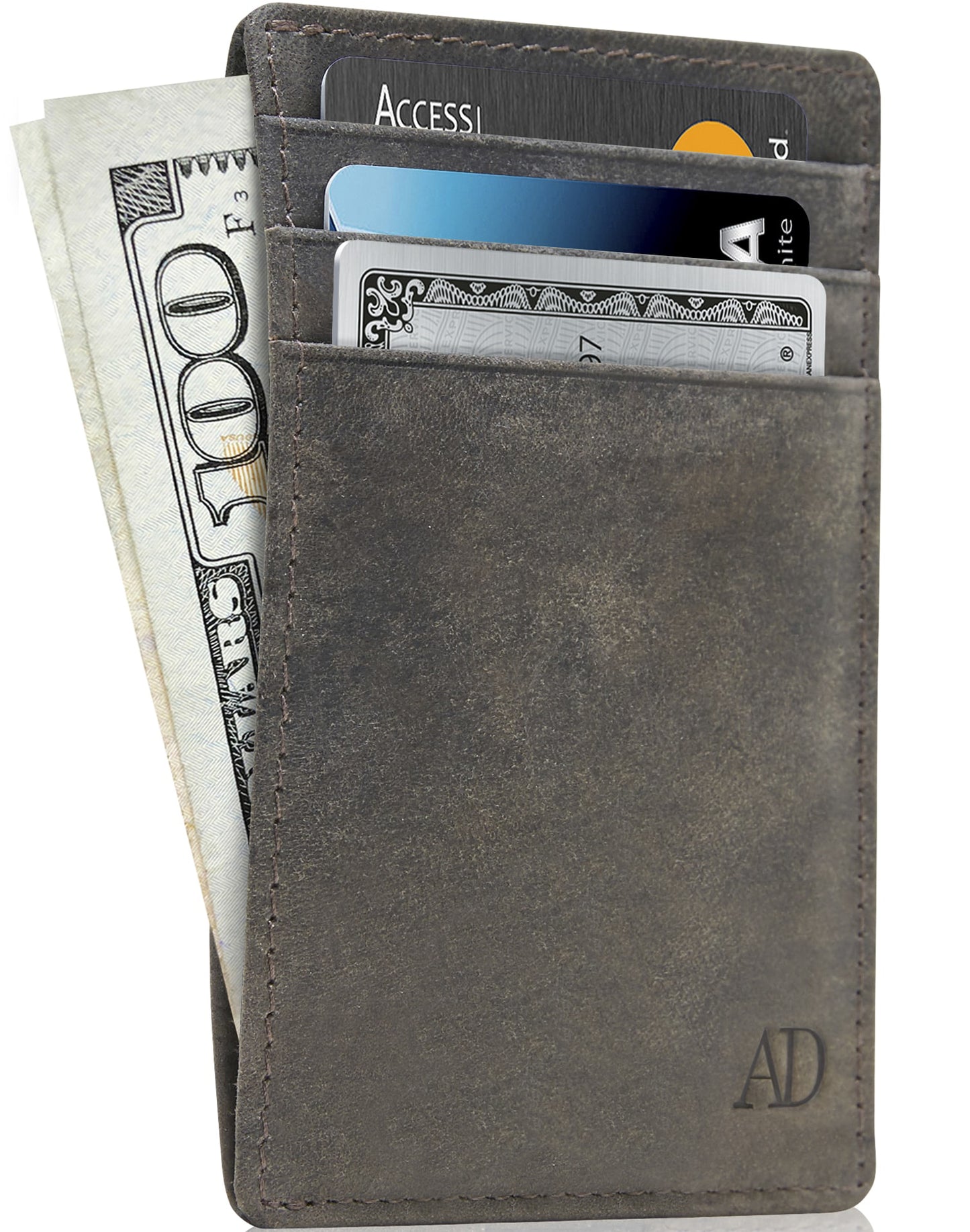 Genuine Leather Slim Card Holder – RFID Blocking, Minimalist