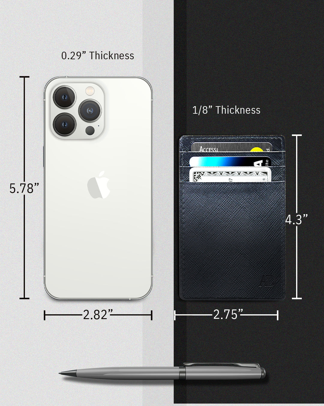 Genuine Leather Slim Card Holder – RFID Blocking, Minimalist
