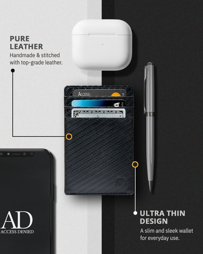 Genuine Leather Slim Card Holder – RFID Blocking, Minimalist