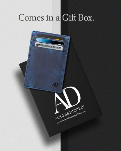 Genuine Leather Slim Card Holder – RFID Blocking, Minimalist
