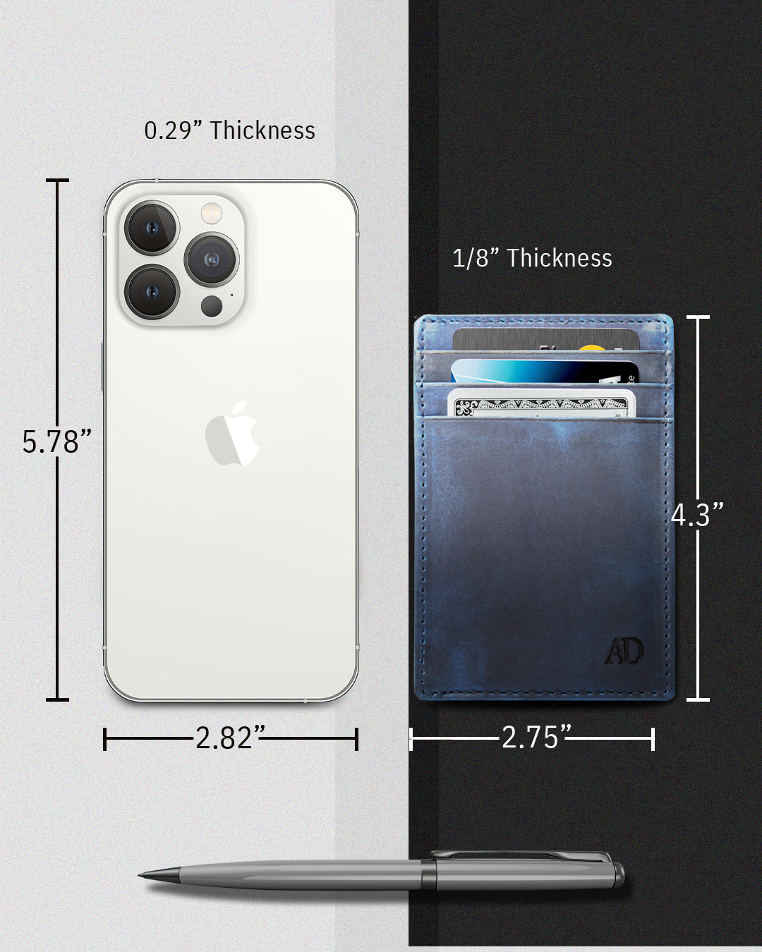 Genuine Leather Slim Card Holder – RFID Blocking, Minimalist