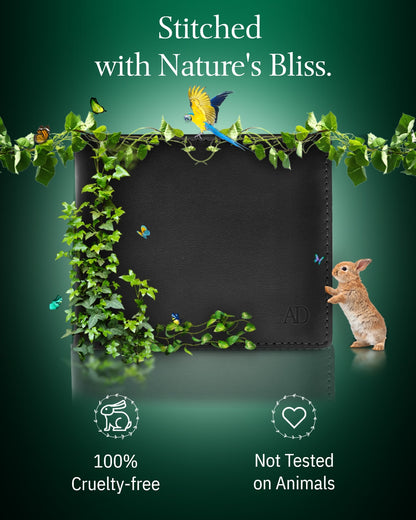 Vegan Leather Bifold Wallet – ID Window, RFID Blocking