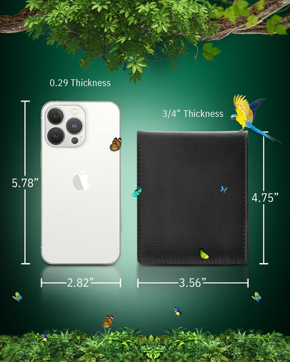 Vegan Leather Bifold Wallet – ID Window, RFID Blocking