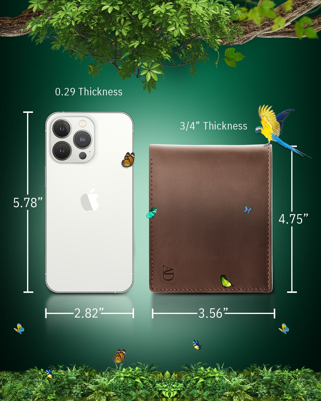 Vegan Leather Bifold Wallet – ID Window, RFID Blocking