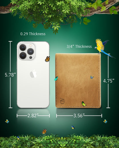 Vegan Leather Bifold Wallet – ID Window, RFID Blocking