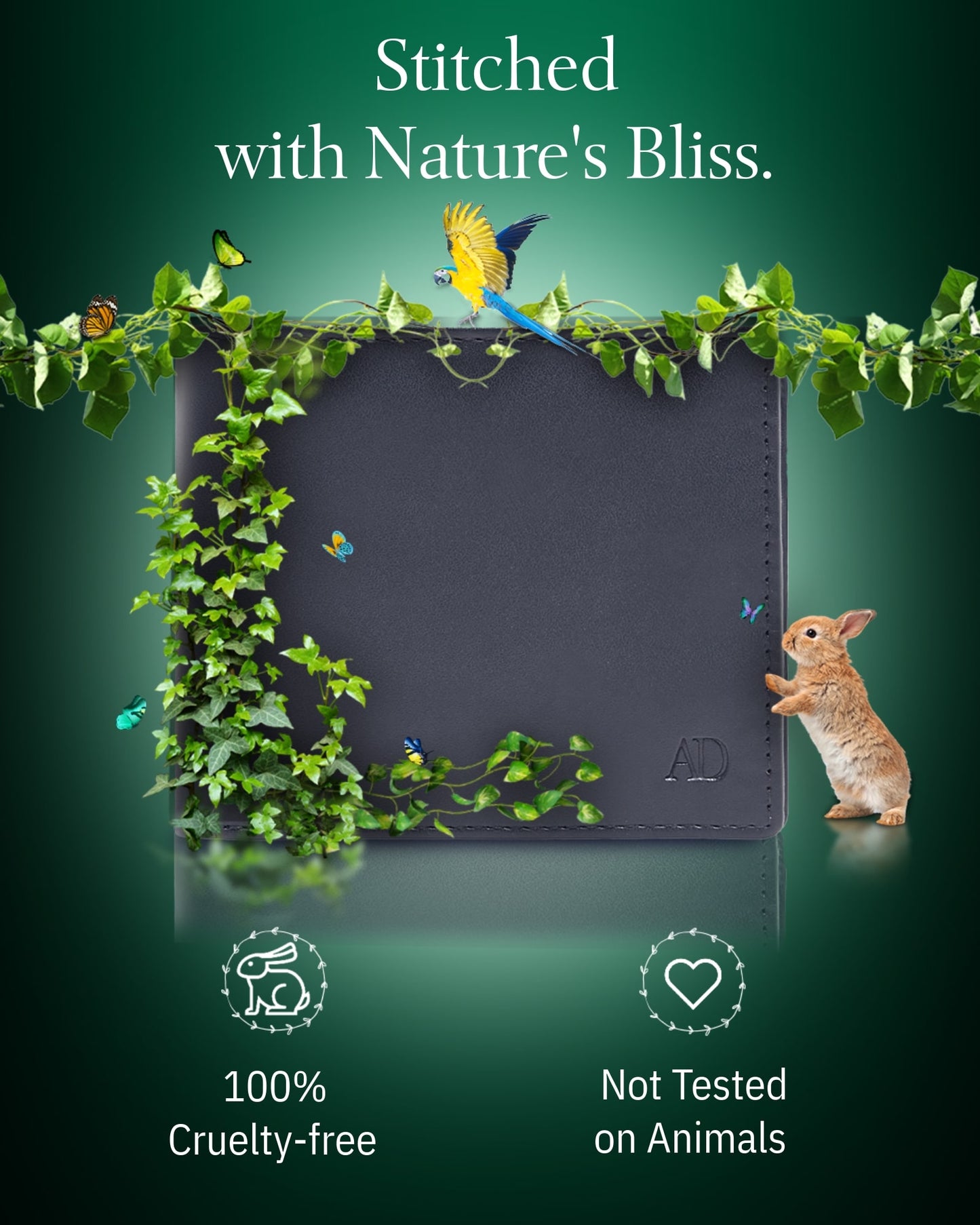 Vegan Leather Bifold Wallet – ID Window, RFID Blocking