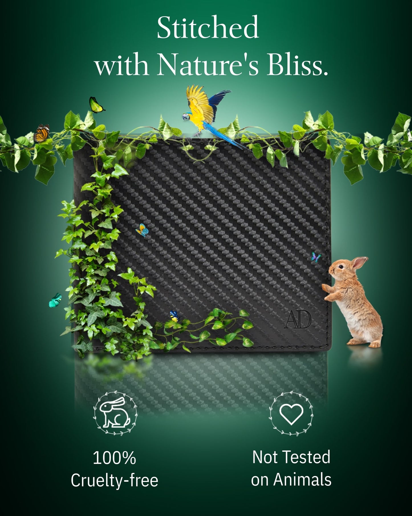 Vegan Leather Bifold Wallet – ID Window, RFID Blocking