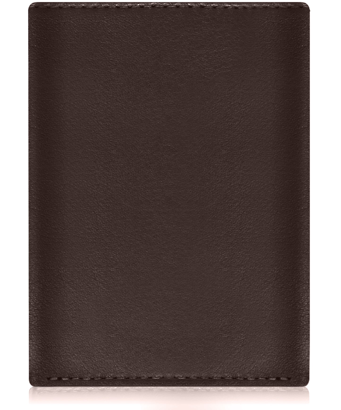 Genuine Leather Trifold Wallet – Flip-Up Dual ID Windows, RFID Blocking