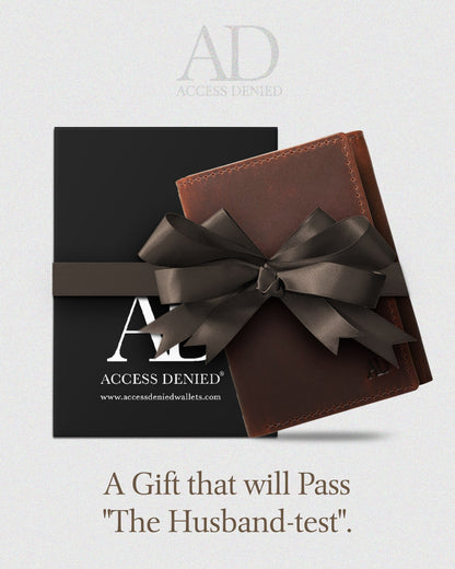 Genuine Leather Trifold Wallet – ID Window, 7 Card Slots, RFID Blocking