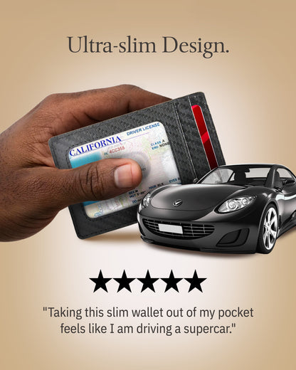Genuine Leather Slim Card Holder – RFID Blocking, Thumb-Hole Access
