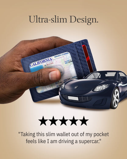 Genuine Leather Slim Card Holder – RFID Blocking, Thumb-Hole Access