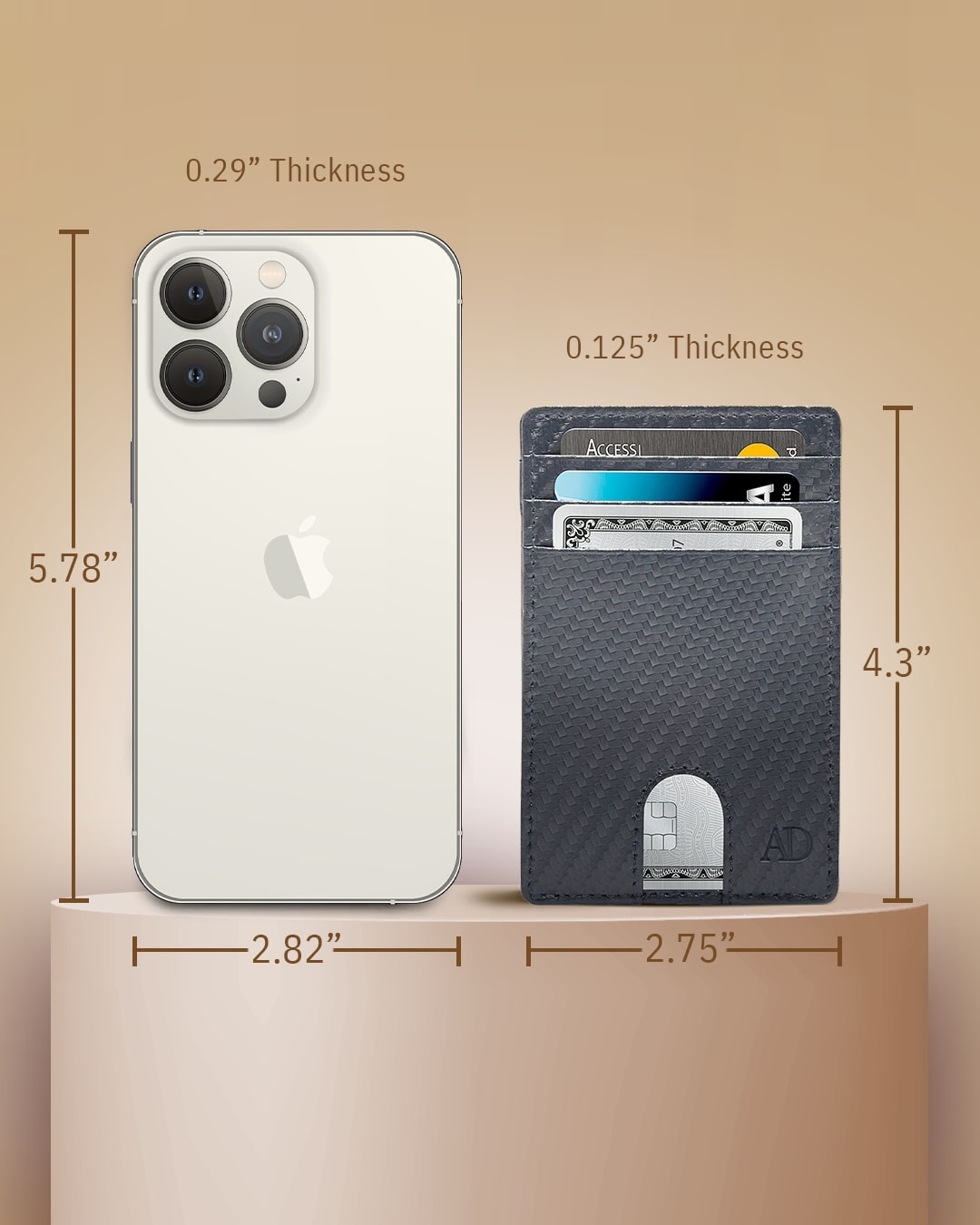 Genuine Leather Slim Card Holder – RFID Blocking, Thumb-Hole Access