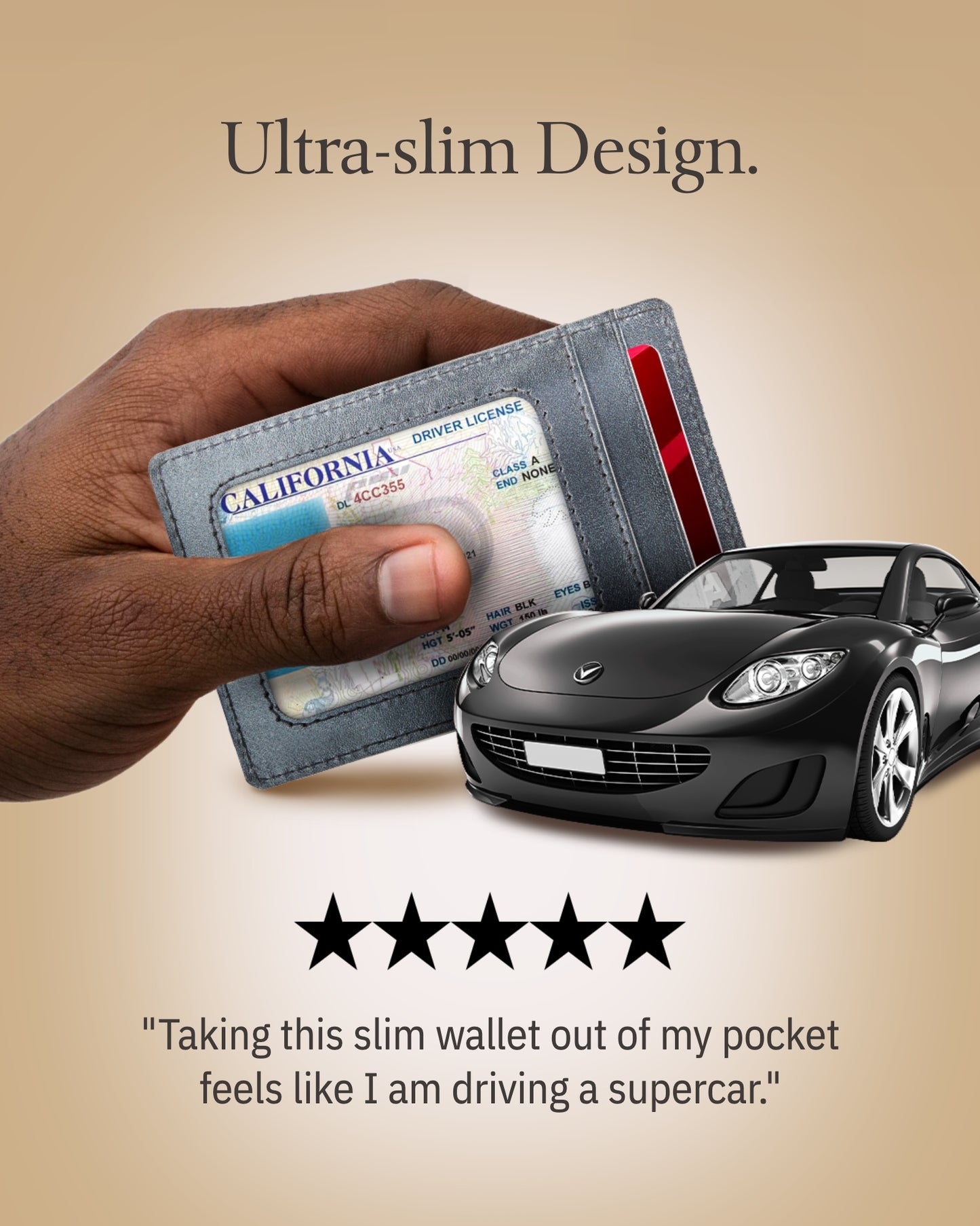 Genuine Leather Slim Card Holder – RFID Blocking, Thumb-Hole Access