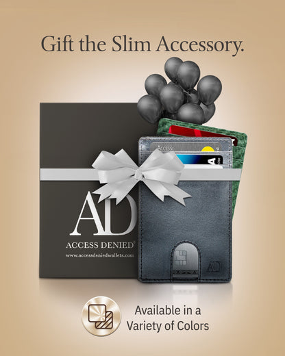 Genuine Leather Slim Card Holder – RFID Blocking, Thumb-Hole Access
