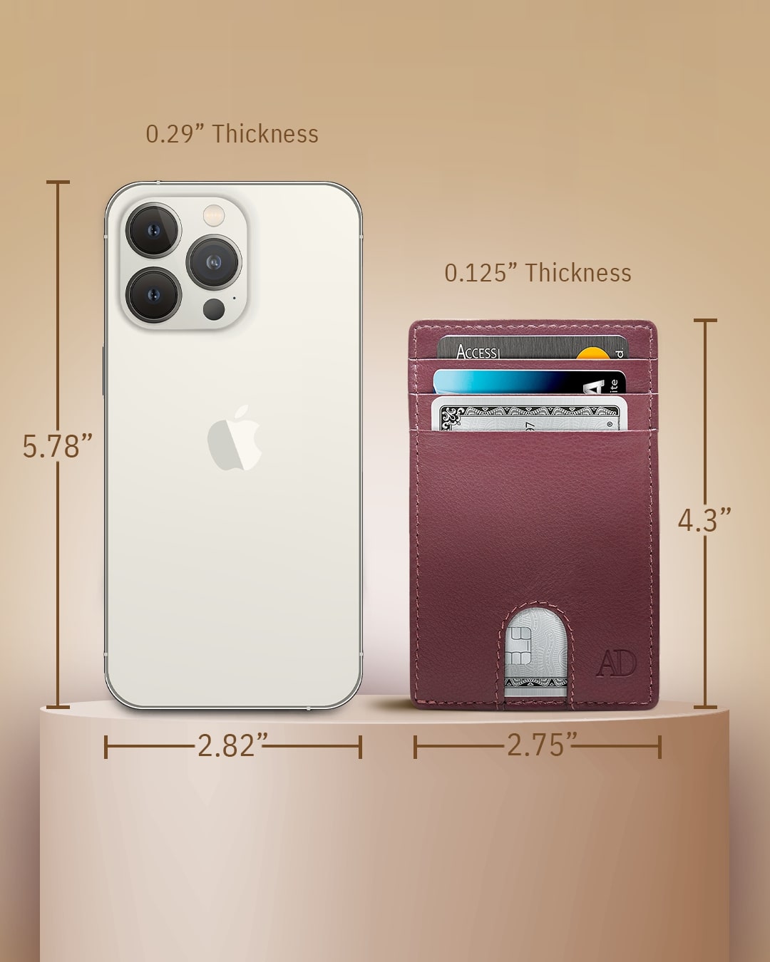 Genuine Leather Slim Card Holder – RFID Blocking, Thumb-Hole Access