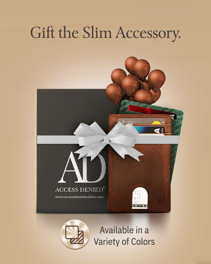 Genuine Leather Slim Card Holder – RFID Blocking, Thumb-Hole Access