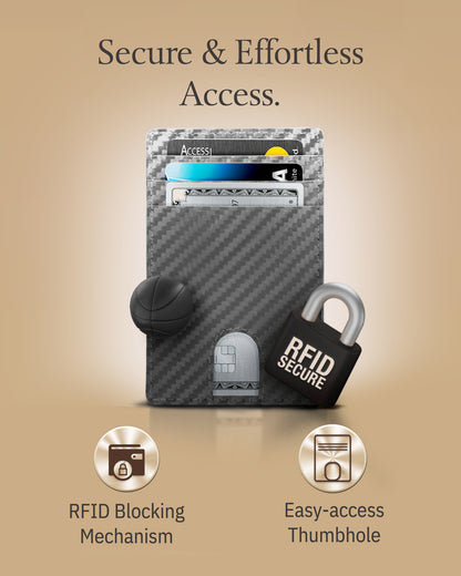 Genuine Leather Slim Card Holder – RFID Blocking, Thumb-Hole Access
