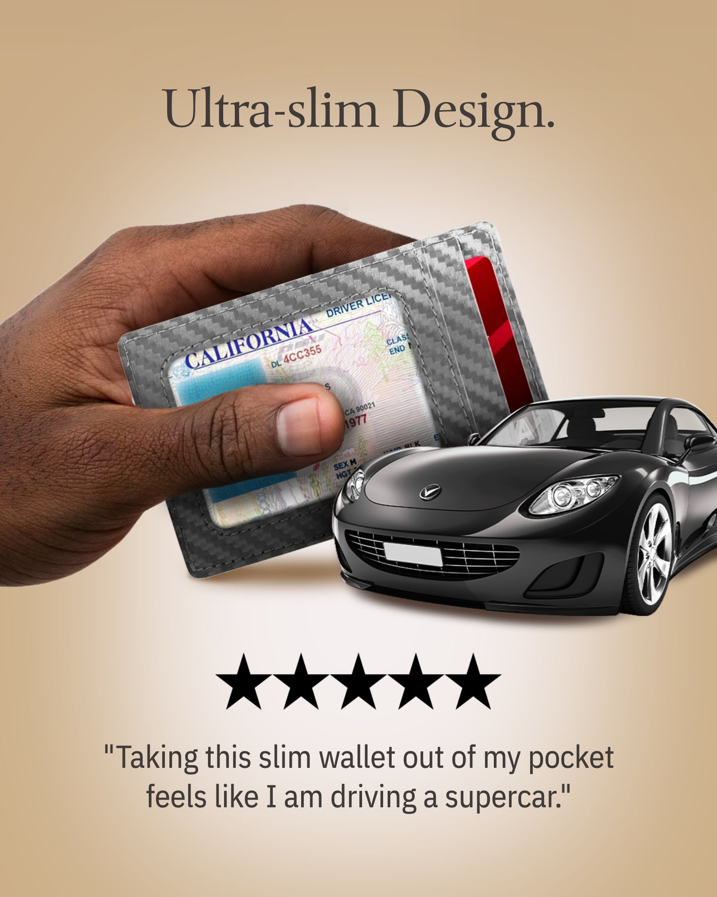 Genuine Leather Slim Card Holder – RFID Blocking, Thumb-Hole Access