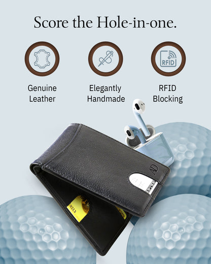 Genuine Leather Pull-Strap Bifold Wallet – Holds 7 Cards, RFID Blocking