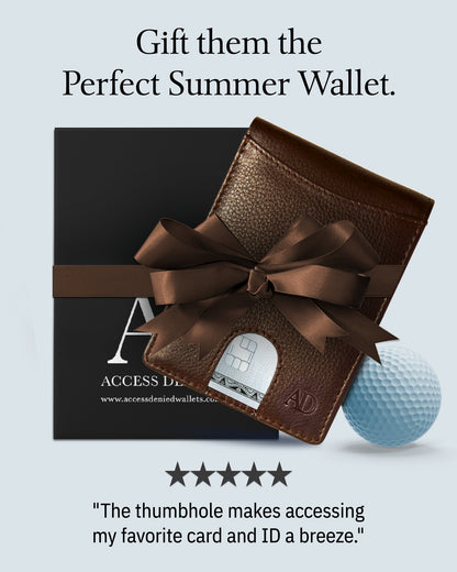 Genuine Leather Pull-Strap Bifold Wallet – Holds 7 Cards, RFID Blocking