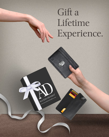 Genuine Leather Slim Bifold Wallet – Pull-Strap Card Access, RFID Blocking