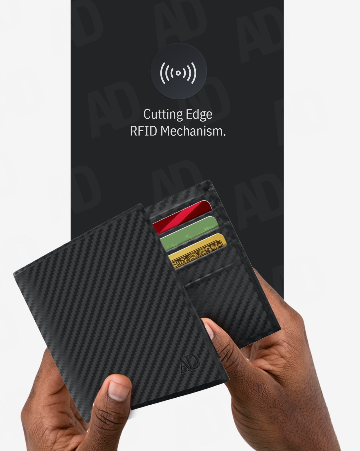 Genuine Leather Slim Bifold Wallet – ID Window, RFID Blocking