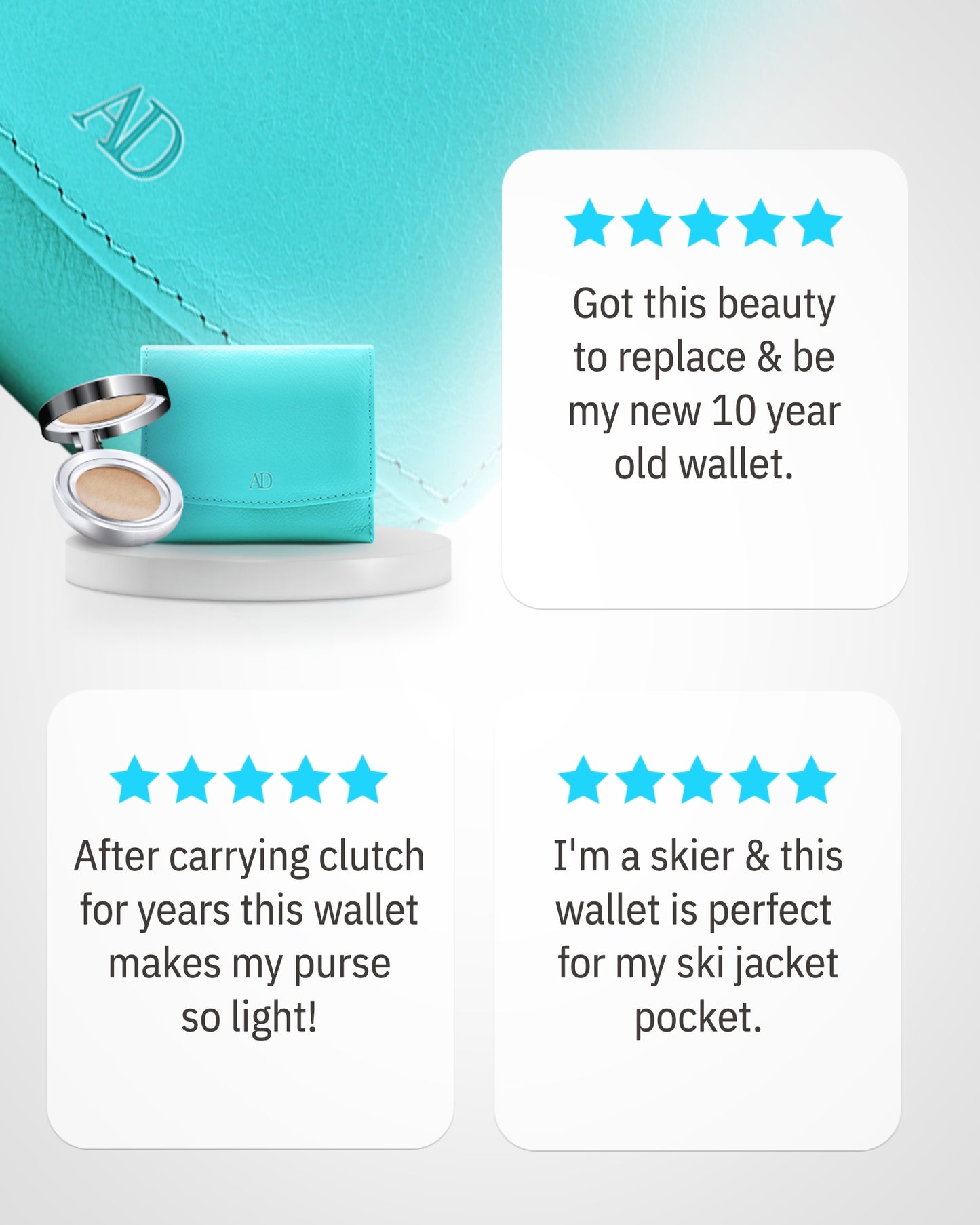 Genuine Leather Trifold Coin Wallet – ID Window, Snap Coin Pocket, RFID Blocking