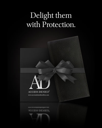 Genuine Leather Checkbook Cover – Card Slots, RFID Blocking