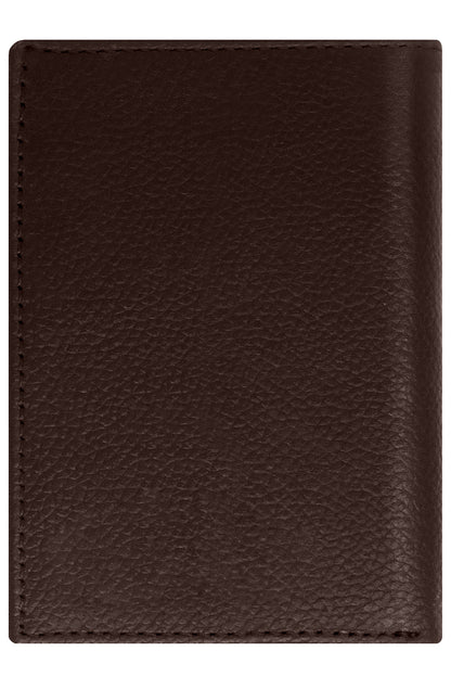 Genuine Leather Trifold Wallet – Flip-Up Dual ID Windows, RFID Blocking