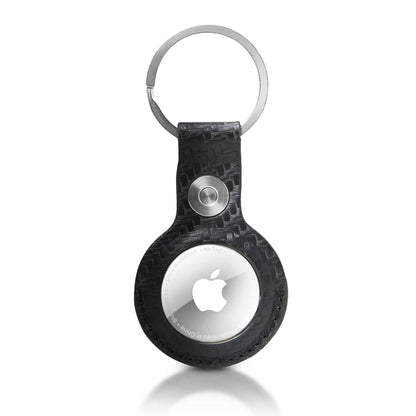 Genuine Leather AirTag Keychain – Protective Holder with Metal Ring