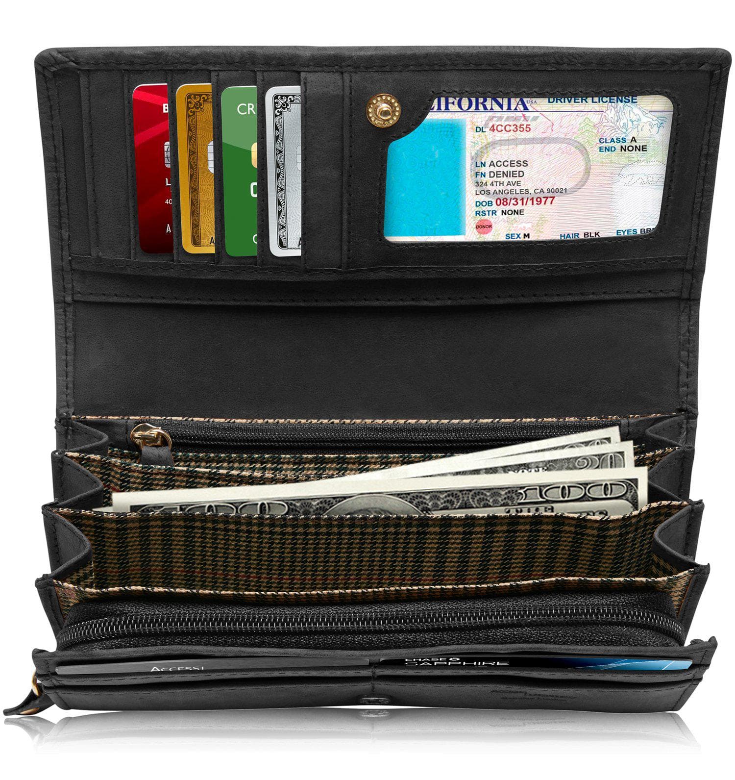 Embossed Floral Accordion Wallet