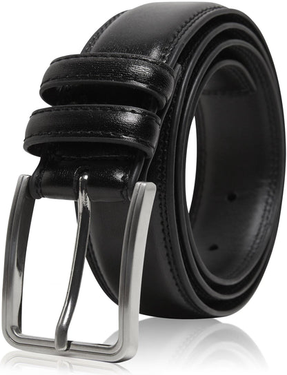 Genuine Leather Belt for Men – Zinc Alloy Buckle, 1.25" Strap