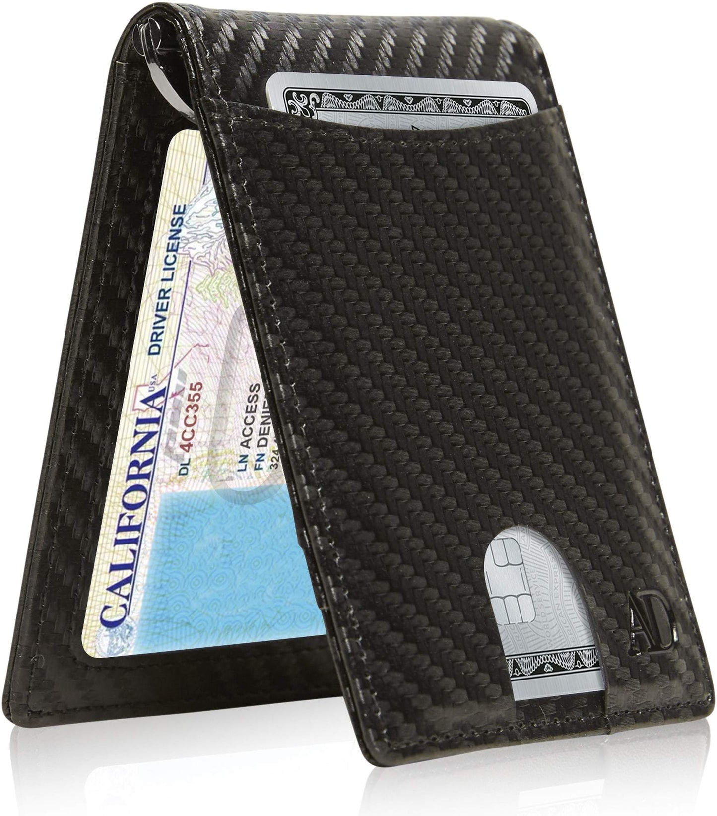 Vegan Leather Money Clip Wallet – Pull-Strap Access, Holds 7 Cards